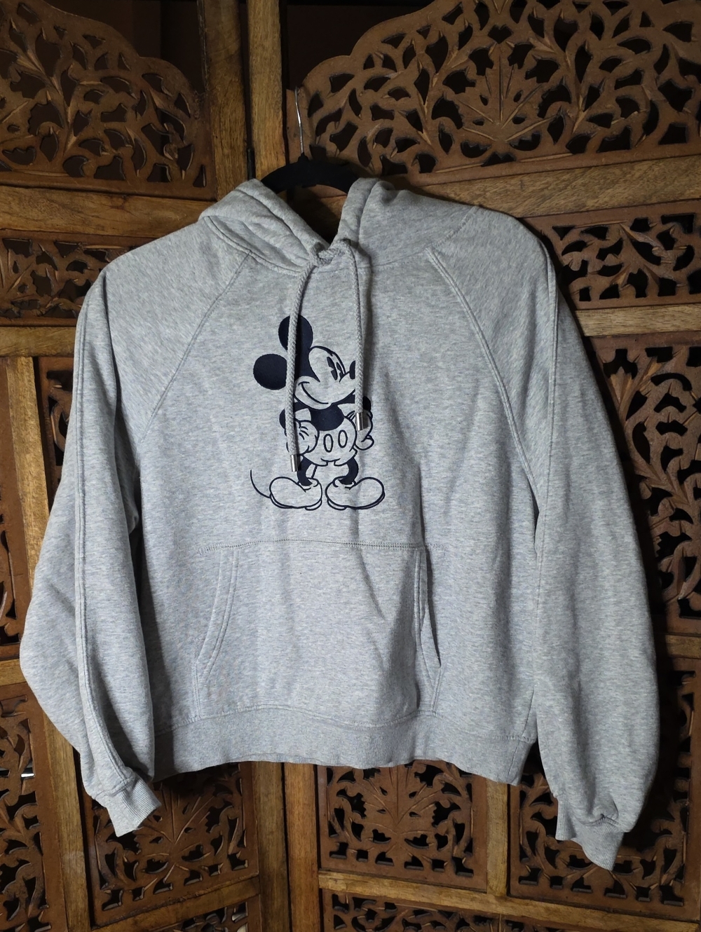 H&M Light Gray Mickey Mouse Graphic Hoodie Sweatshirt